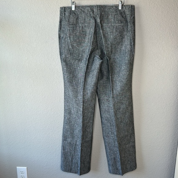 Banana Republic 100% Linen Dark Marled Grey The Martin Fit Trouser Pants Size 14 - Picture 5 of 12